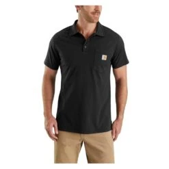 Men's Carhartt Force Cotton Delmont Pocket Polo -Clothing Store 0 1001 carhartt force cotton delmont pocket polo black