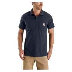 Men's Carhartt Force Cotton Delmont Pocket Polo -Clothing Store 0 1001 carhartt force cotton delmont pocket polo navy