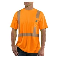 Men's Carhartt Force Hi-Vis Class 2 T-Shirt -Clothing Store 0 1001 carhartt force hi vis class 2 t shirt brite orange