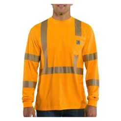 Men's Carhartt Force Hi-Vis Class 3 Long Sleeve T-Shirt -Clothing Store 0 1001 carhartt force hi vis class 3 long sleeve t shirt brite orange