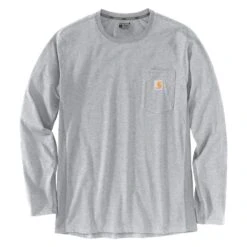Men's Carhartt Force Long Sleeve Pocket T-Shirt -Clothing Store 0 1001 carhartt force long sleeve pocket t shirt heather gray