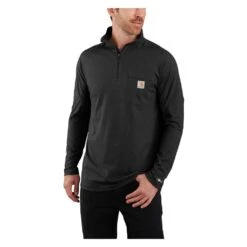 Men's Carhartt Force Relaxed-Fit Midweight Long Sleeve 1/4 Zip Pocket T-Shirt -Clothing Store 0 1001 carhartt force relaxed fit midweight long sleeve 1 4 zip pocket t shirt black