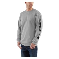 Men's Carhartt Long Sleeve Logo T-Shirt 23 Men's Carhartt Long Sleeve Logo T-Shirt -Clothing Store 0 1001 carhartt long sleeve logo t shirt heather gray