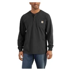 Men's Carhartt Long Sleeve Workwear Pocket Henley -Clothing Store 0 1001 carhartt long sleeve workwear pocket henley black