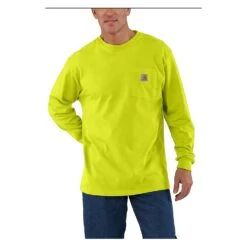Men's Carhartt Long Sleeve Workwear Pocket T-Shirt 28 Men's Carhartt Long Sleeve Workwear Pocket T-Shirt -Clothing Store 0 1001 carhartt long sleeve workwear pocket t shirt brite lime