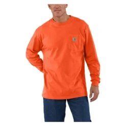 Men's Carhartt Long Sleeve Workwear Pocket T-Shirt 29 Men's Carhartt Long Sleeve Workwear Pocket T-Shirt -Clothing Store 0 1001 carhartt long sleeve workwear pocket t shirt brite orange