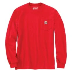 Men's Carhartt Long Sleeve Workwear Pocket T-Shirt 32 Men's Carhartt Long Sleeve Workwear Pocket T-Shirt -Clothing Store 0 1001 carhartt long sleeve workwear pocket t shirt fire red heather