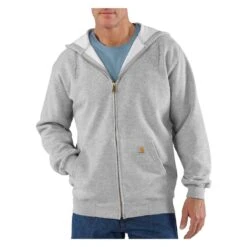 Men's Carhartt Midweight Front Zip Hoodie -Clothing Store 0 1001 carhartt midweight front zip hoodie heather gray