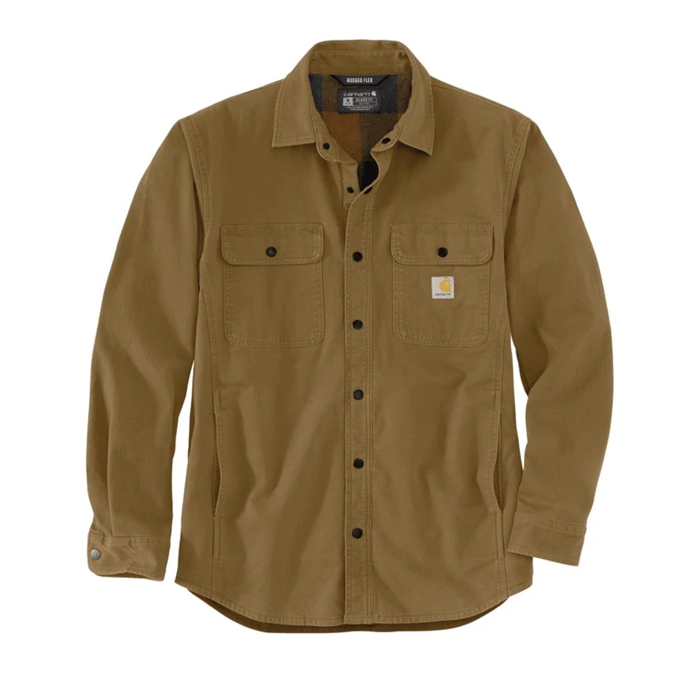 Men's Carhartt Rugged Flex Relaxed Fit Canvas Fleece-Lined Shirt Jac 6 Men's Carhartt Rugged Flex Relaxed Fit Canvas Fleece-Lined Shirt Jac - Image 4