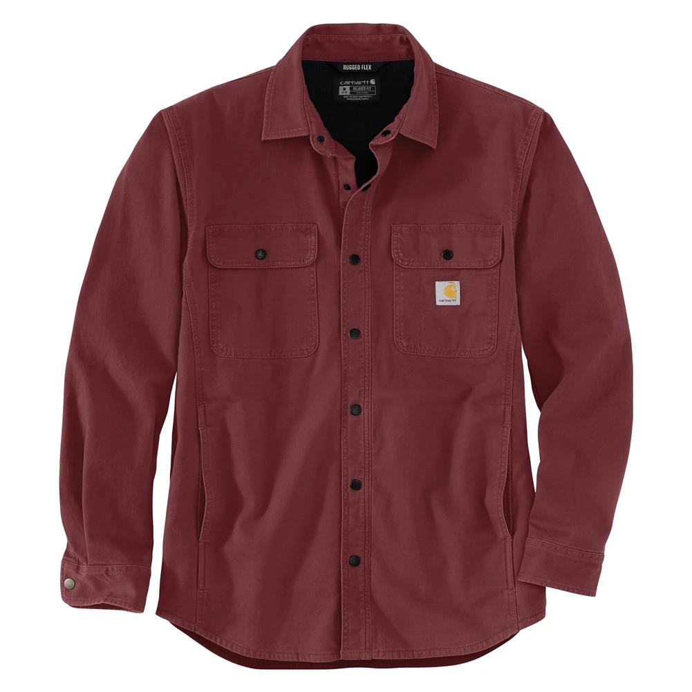Men's Carhartt Rugged Flex Relaxed Fit Canvas Fleece-Lined Shirt Jac 10 Men's Carhartt Rugged Flex Relaxed Fit Canvas Fleece-Lined Shirt Jac - Image 8