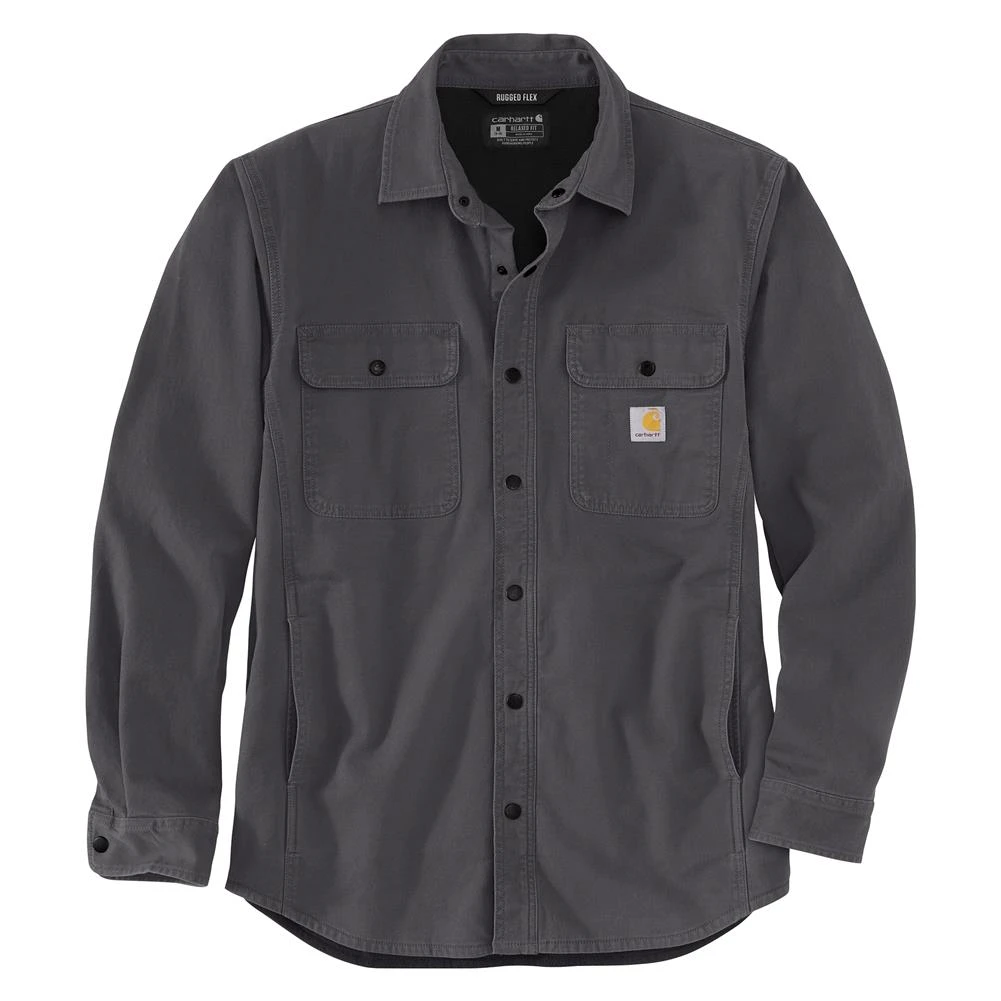 Men's Carhartt Rugged Flex Relaxed Fit Canvas Fleece-Lined Shirt Jac 5 Men's Carhartt Rugged Flex Relaxed Fit Canvas Fleece-Lined Shirt Jac - Image 3