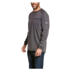 Men's Ariat FR Air Crew T-Shirt -Clothing Store 0 650 ariat fr air crew t shirt charcoal heather