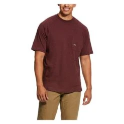 Men's Ariat Rebar Cotton Strong T-Shirt -Clothing Store 0 650 ariat rebar cotton strong t shirt burgundy heather