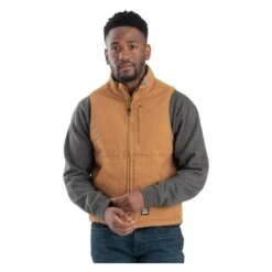 Men's Berne Workwear Heartland Sherpa-Lined Washed Duck Vest -Clothing Store 0 650 berne workwear heartland sherpa lined washed duck vest brown duck
