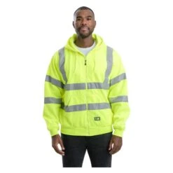 Men's Berne Workwear Hi-Vis Type R Class 3 Lined Hooded Sweatshirt