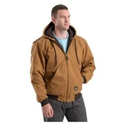 Men's Berne Workwear Original Hooded Jacket -Clothing Store 0 650 berne workwear original hooded jacket brown duck