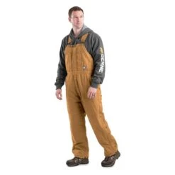 Men's Berne Workwear Original Washed Insulated Bib Overalls -Clothing Store 0 650 berne workwear original washed insulated bib overalls brown duck