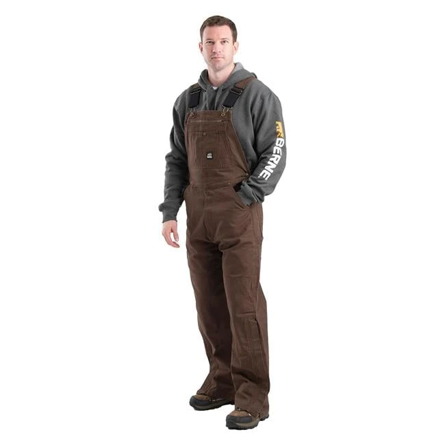Men's Berne Workwear Unlined Washed Duck Bib Overalls 3 Men's Berne Workwear Unlined Washed Duck Bib Overalls