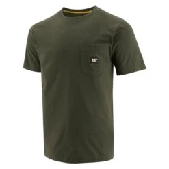 Men's CAT Label Pocket T-Shirt -Clothing Store 0 650 cat label pocket t shirt army moss