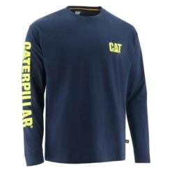 Men's CAT Long Sleeve Trademark Banner T-Shirt -Clothing Store 0 650 cat long sleeve trademark banner t shirt blue hi vis yellow
