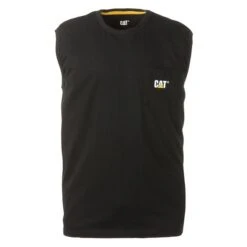Men's CAT Trademark Sleeveless Pocket T-Shirt