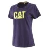 Women's CAT Trademark Logo T-Shirt -Clothing Store 0 650 cat womens trademark logo t shirt purple velvet