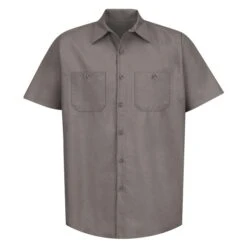 Men's Red Kap Industrial Solid Work Shirt -Clothing Store 0 650 red kap industrial solid work shirt gray