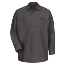 Men's Red Kap Long Sleeve Industrial Solid Work Shirt -Clothing Store 0 650 red kap long sleeve industrial solid work shirt charcoal