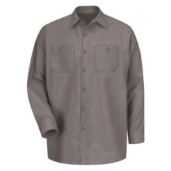 Men's Red Kap Long Sleeve Industrial Solid Work Shirt -Clothing Store 0 650 red kap long sleeve industrial solid work shirt gray