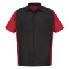 Men's Red Kap Two-Tone Crew Shirt -Clothing Store 0 650 red kap two tone crew shirt black red