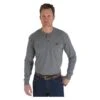 Men's Wrangler Riggs Long Sleeve Pocket Henley -Clothing Store 0 650 wrangler riggs long sleeve pocket henley charcoal gray