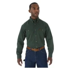 Men's Wrangler Riggs Relaxed Fit Twill Work Shirt -Clothing Store 0 650 wrangler riggs relaxed fit twill work shirt forest green