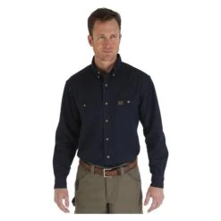 Men's Wrangler Riggs Relaxed Fit Twill Work Shirt -Clothing Store 0 650 wrangler riggs relaxed fit twill work shirt navy
