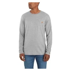 Men's Carhartt Force Long Sleeve Pocket T-Shirt -Clothing Store 1 1001 carhartt force long sleeve pocket t shirt heather gray