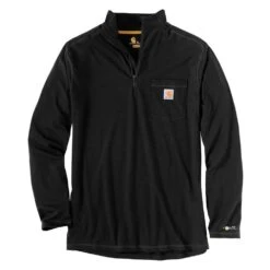 Men's Carhartt Force Relaxed-Fit Midweight Long Sleeve 1/4 Zip Pocket T-Shirt -Clothing Store 1 1001 carhartt force relaxed fit midweight long sleeve 1 4 zip pocket t shirt black