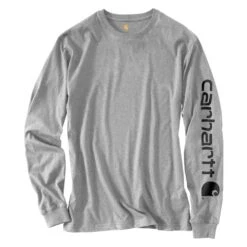 Men's Carhartt Long Sleeve Logo T-Shirt 24 Men's Carhartt Long Sleeve Logo T-Shirt -Clothing Store 1 1001 carhartt long sleeve logo t shirt heather gray