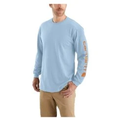 Men's Carhartt Long Sleeve Logo T-Shirt 30 Men's Carhartt Long Sleeve Logo T-Shirt -Clothing Store 1 1001 carhartt long sleeve logo t shirt moonstone