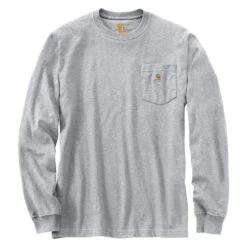Men's Carhartt Long Sleeve Workwear Pocket T-Shirt 23 Men's Carhartt Long Sleeve Workwear Pocket T-Shirt -Clothing Store 1 1001 carhartt long sleeve workwear pocket t shirt heather gray