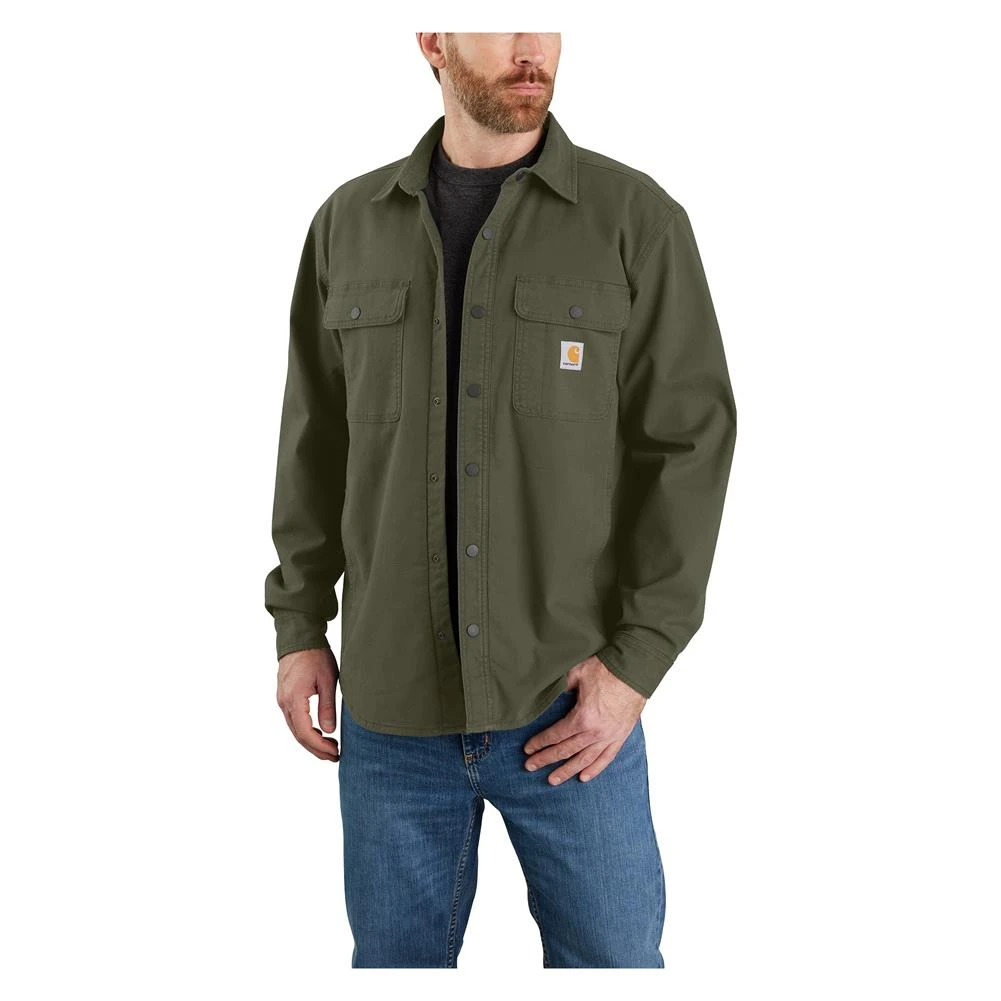 Men's Carhartt Rugged Flex Relaxed Fit Canvas Fleece-Lined Shirt Jac 4 Men's Carhartt Rugged Flex Relaxed Fit Canvas Fleece-Lined Shirt Jac - Image 2