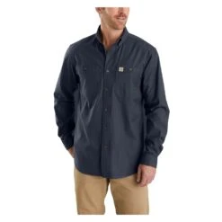 Men's Carhartt Rugged Flex Rigby Long Sleeve Work Shirt 14 Men's Carhartt Rugged Flex Rigby Long Sleeve Work Shirt -Clothing Store 1 1001 carhartt rugged flex rigby long sleeve work shirt navy