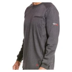 Men's Ariat FR Air Crew T-Shirt -Clothing Store 1 650 ariat fr air crew t shirt charcoal heather
