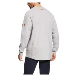 Men's Ariat FR Air Crew T-Shirt -Clothing Store 1 650 ariat fr air crew t shirt silver fox heather