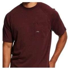 Men's Ariat Rebar Cotton Strong T-Shirt -Clothing Store 1 650 ariat rebar cotton strong t shirt burgundy heather
