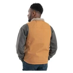 Men's Berne Workwear Heartland Sherpa-Lined Washed Duck Vest -Clothing Store 1 650 berne workwear heartland sherpa lined washed duck vest brown duck