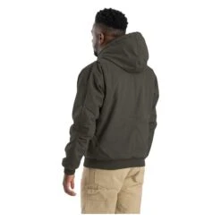 Men's Berne Workwear Original Washed Hooded Jacket - Quilt Lined -Clothing Store 1 650 berne workwear original washed hooded jacket quilt lined olive duck