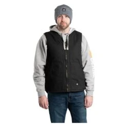 Men's Berne Workwear Washed V-Neck Vest -Clothing Store 1 650 berne workwear washed v neck vest black