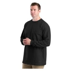 Men's Berne Workwear Heavyweight Long Sleeve Pocket T-Shirt -Clothing Store 2 650 berne workwear heavyweight long sleeve pocket t shirt black