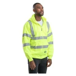 Men's Berne Workwear Hi-Vis Type R Class 3 Lined Hooded Sweatshirt -Clothing Store 2 650 berne workwear hi vis type r class 3 lined hooded sweatshirt yellow