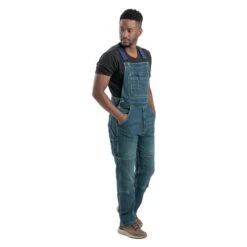 Men's Berne Workwear Highland Unlined Washed Flex Denim Bib Overalls -Clothing Store 2 650 berne workwear highland unlined washed flex denim bib overalls granite