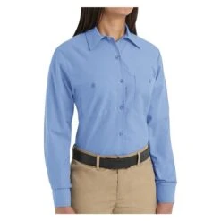 Women's Red Kap Industrial Long Sleeve Work Shirt -Clothing Store 2 650 red kap industrial long sleeve work shirt light blue
